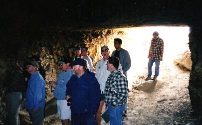 Stan Williams and colleagues in a mine