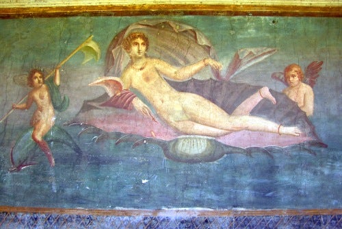 Pompeii; mural on the garden wall