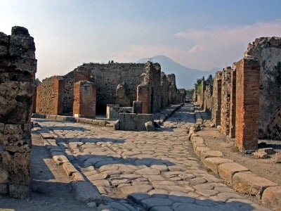 Pompeii; a street scene