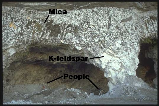 Ipe pegmatite with large orthoclase (K-feldpar) and mica crystals