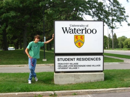 Tyler, on his first day at the University of Waterloo