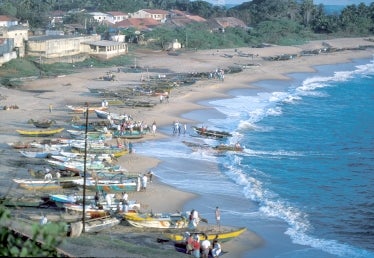 The beach at Hambantota, 1995