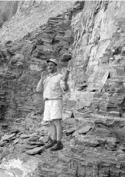Jon Dudley standing on cliffslide