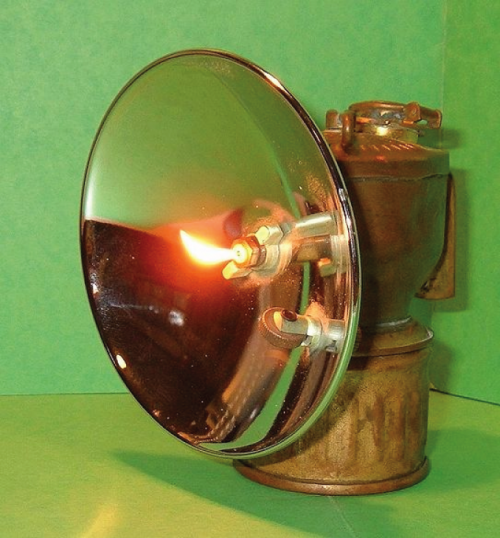 Large, bronze Carbide lamp used for mining
