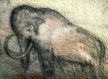 Cavemen drawing of a mammoth