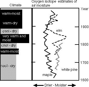 oxygen isotope estimates of air moisture