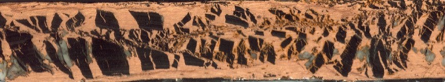 Native copper vein in shale