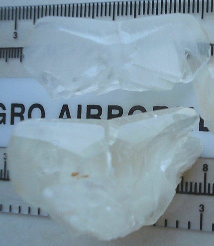 Twinned calcite crystals