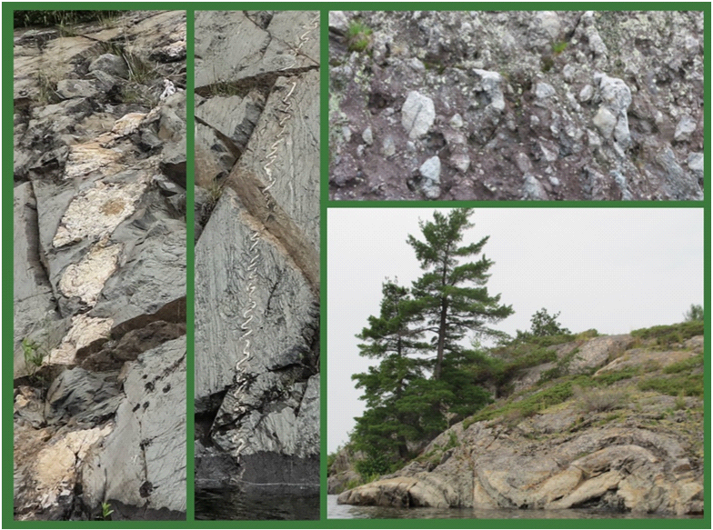 Collage of rock formations.