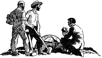 sketch of men digging