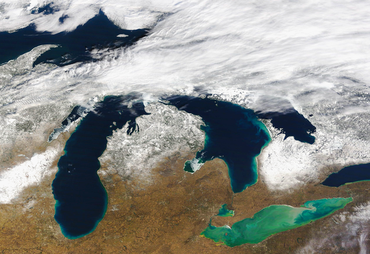 Great Lakes 2023-02-12 photo by satellite.imagery Iban Ameztoy - Terra/MODIS via Flickr