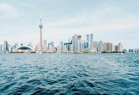 The Toronto skyline viewed from Lake Ontario