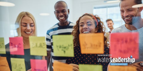 Team using post-it notes