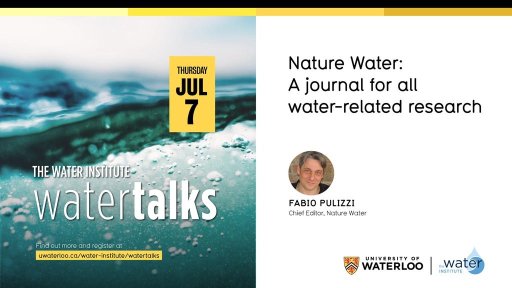 Talk title: Nature Water: A journal for all water-related research