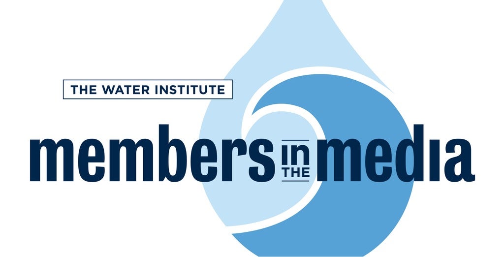Water Institute logo with Members in the Media across it.