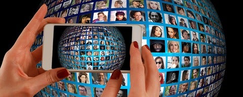 Image of phone and headshots