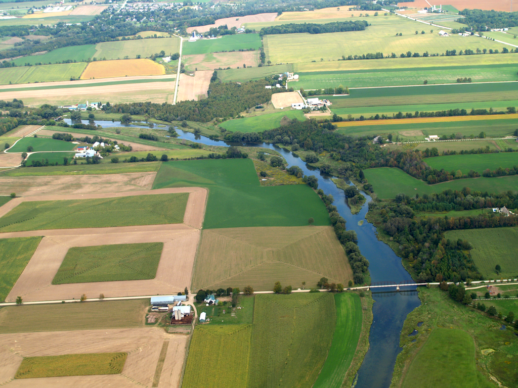 grand river running through farmland