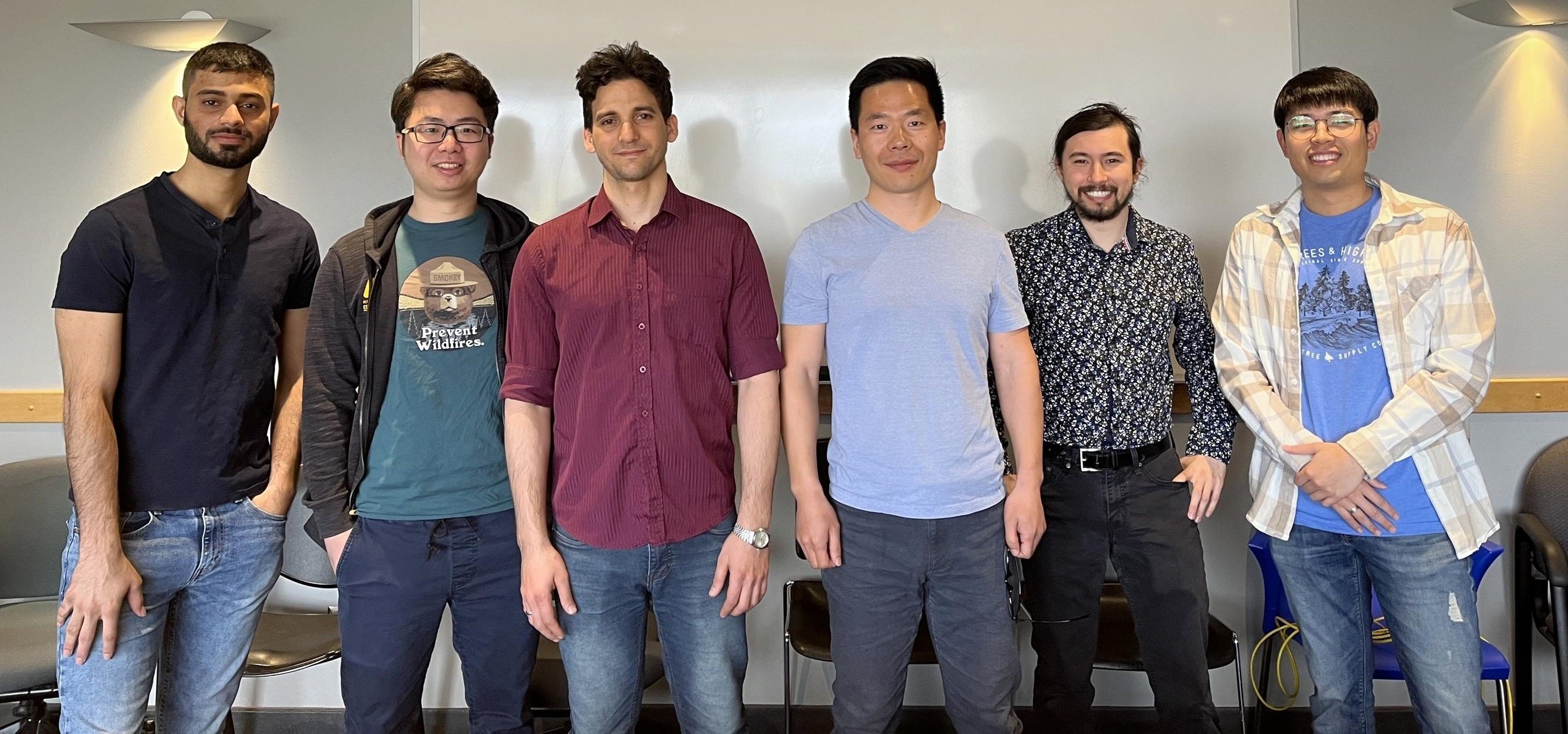 Winning team members (l-r) Muhammed Patel, Xinwei Chen, Javier Noa Turnes, Linlin Xu, Fernando Pena Cantu and Jinman Park of the remote sensing research group at the VIP Lab at Waterloo Engineering.