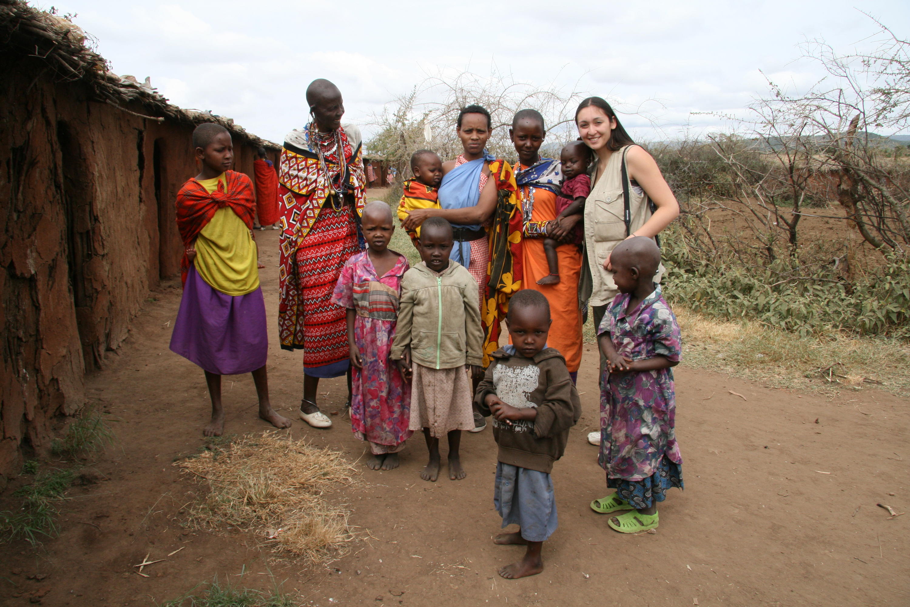 Elaine Ho in Africa with African villagers