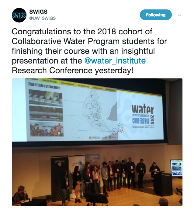 Collaborative Water Program students present tweet