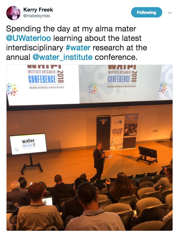 Water Research conference tweet