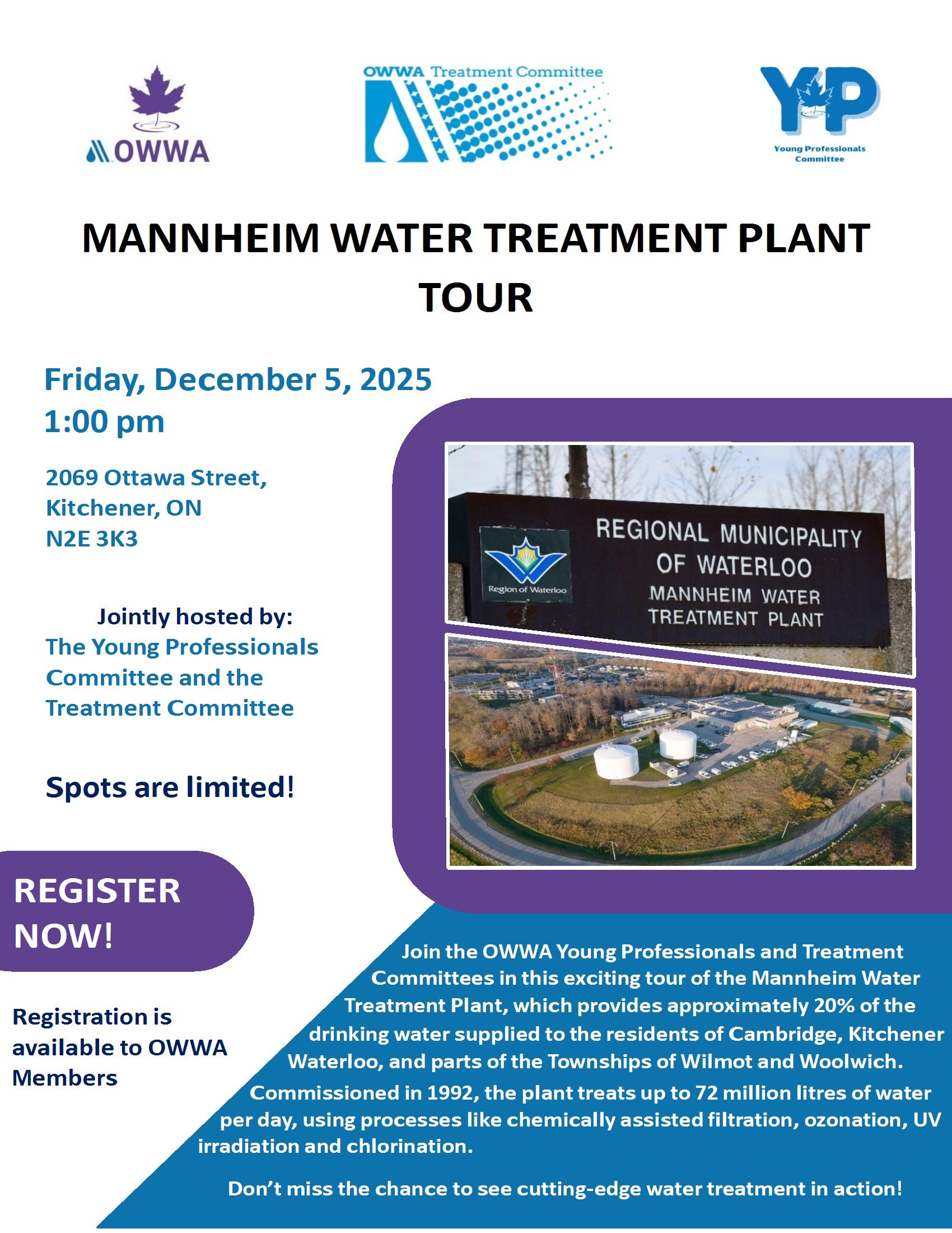 Poster for water treatment plant tour
