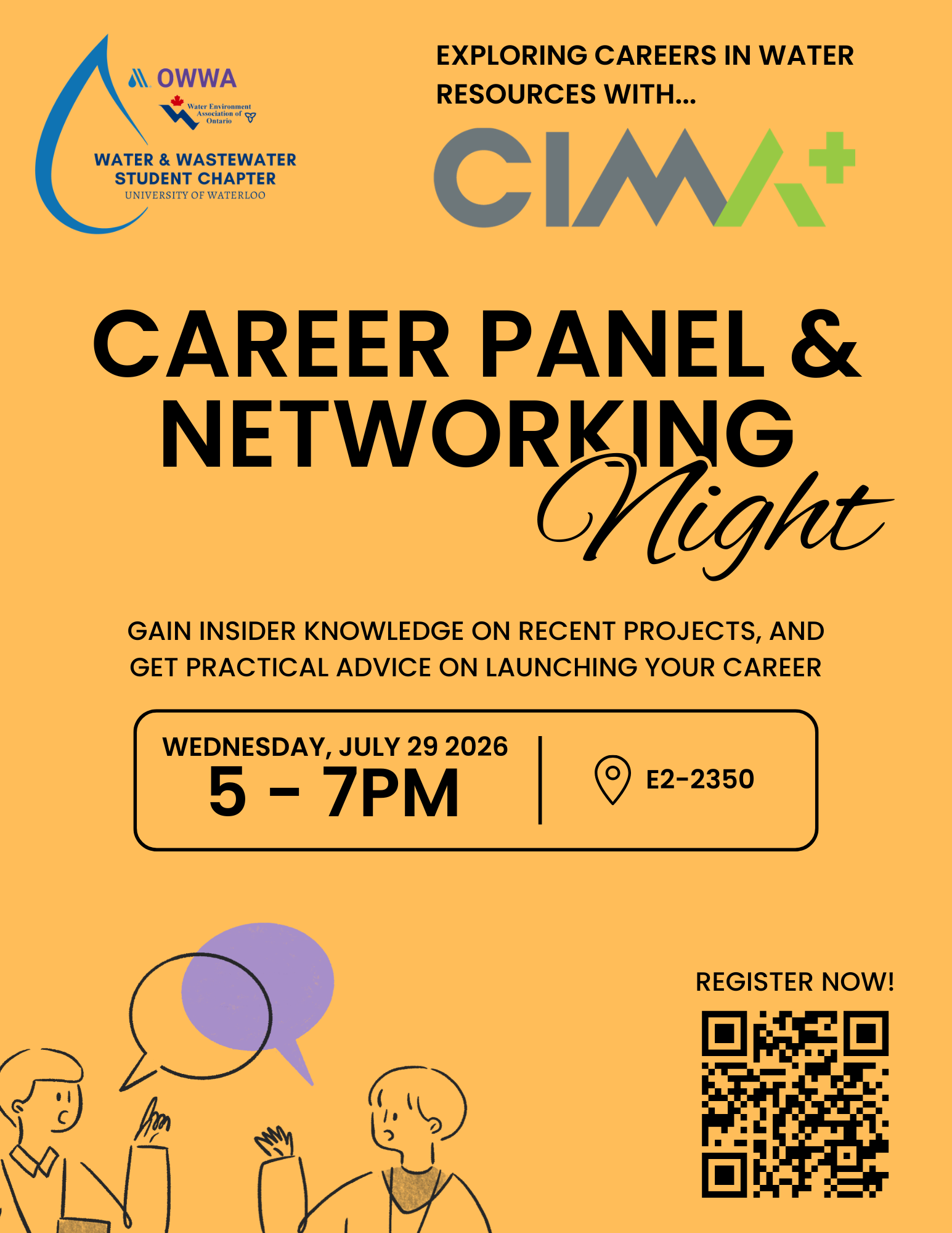 Poster for the CIMA+ Summer 2026 event on July 29 at 5pm. Room E2-2350