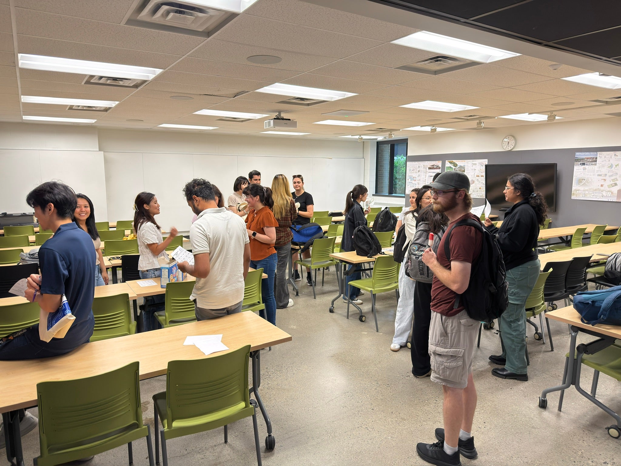 Students attending the ice cream networking event