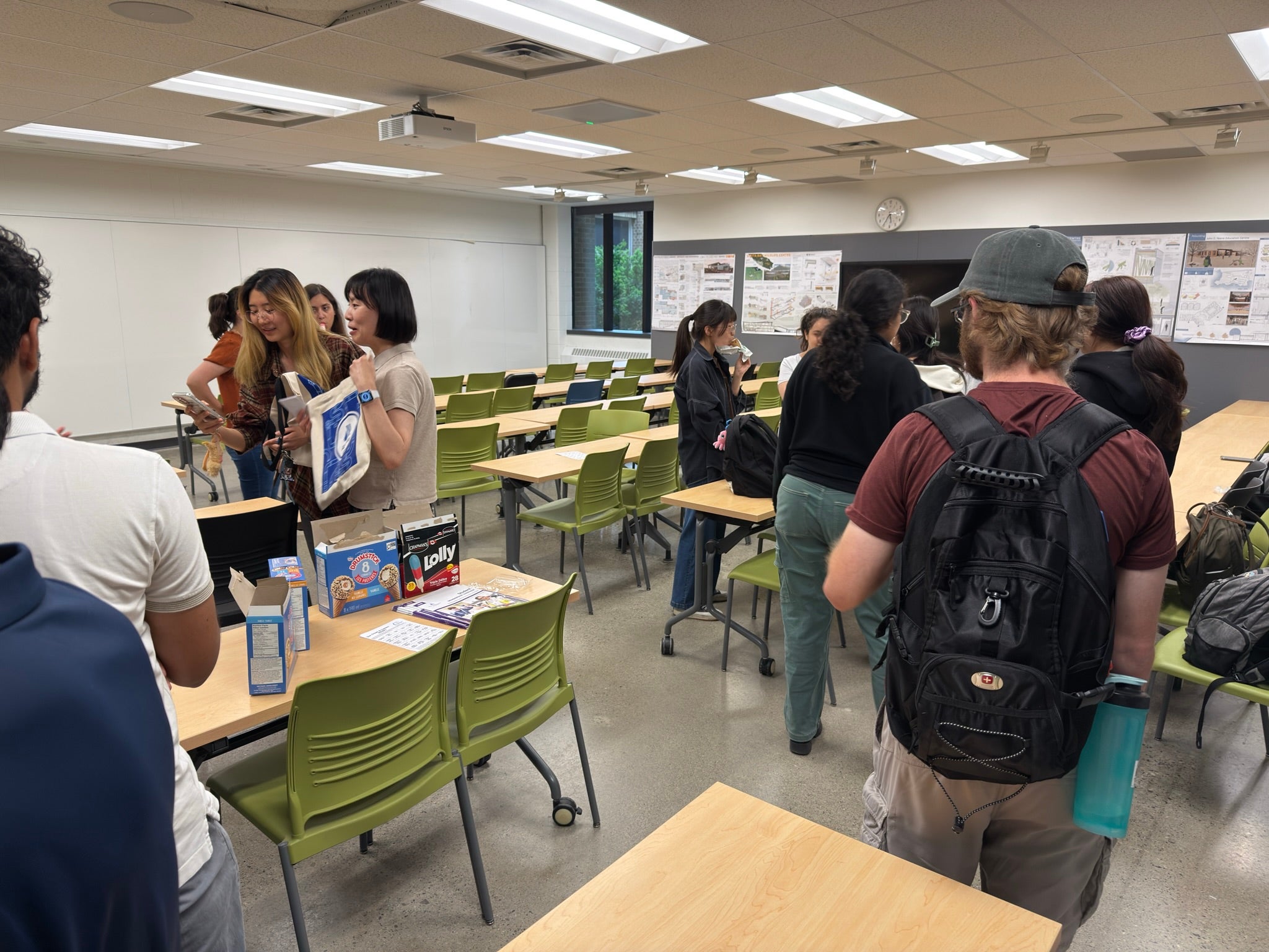 Students attending the ice cream networking event
