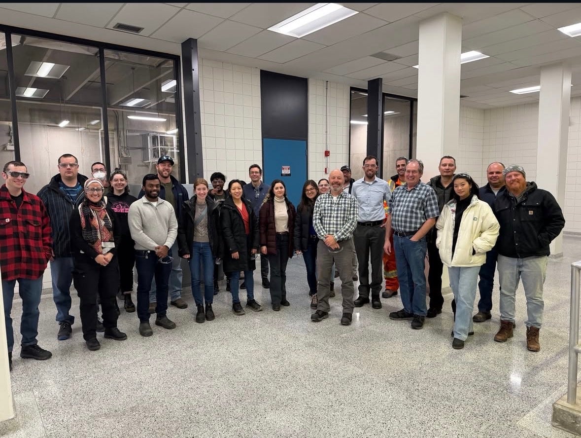 Group of hosts and attendees from the water treatment plant tour