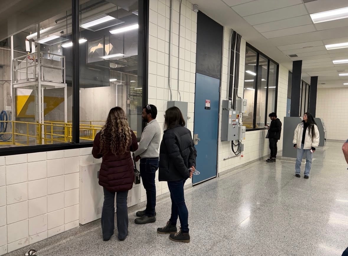 Attendees at the water treatment plant tour