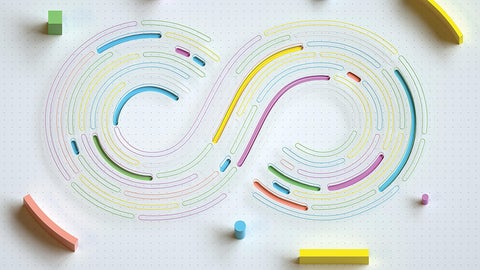 Colourful lines forming an infinity symbol