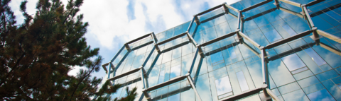 Outside of the Quantum Nano building at University of Waterloo