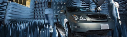 SUV in anechoic chamber