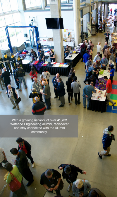  With a growing network of over 41,282 Waterloo Engineering Alumni, rediscover and stay connected with the Alumni community