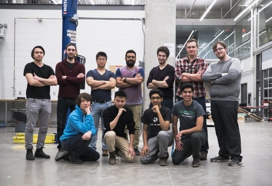 University of Waterloo Hyperloop team in the student design centre