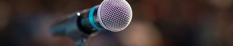 Close up of a microphone.