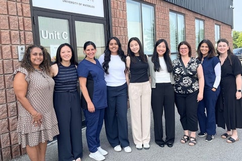 Group of people in front of clinic