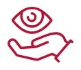 icon of hand under eye