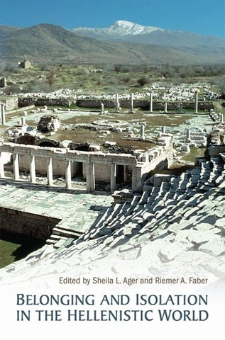 Light cover of Belonging and Isolation in the Hellenistic World with ancient ruins and mountains.