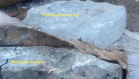 Male and female glacier ice formations 