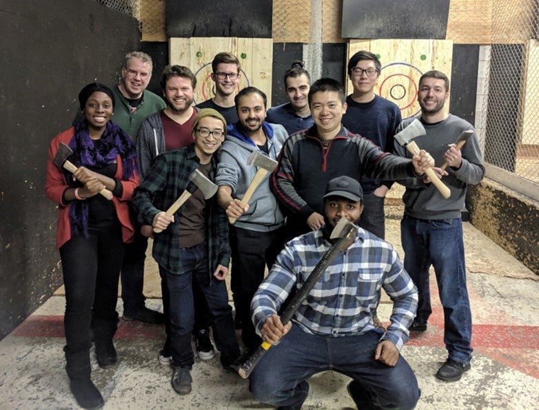 Members went to axe throwing