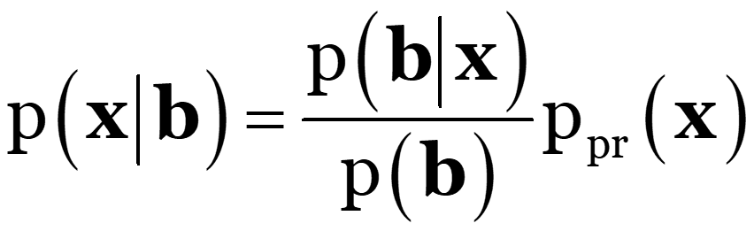 The PDFs are related by Bayes’ equation