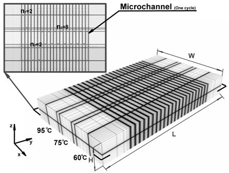 three-dimensional diagram of microchannel