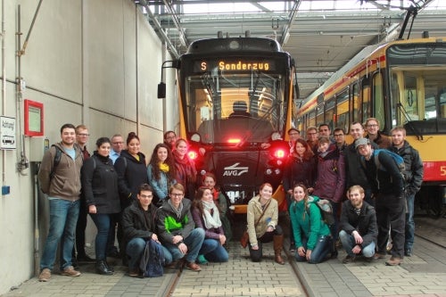 German and Canadian students in a transit facility in Karlsruhe