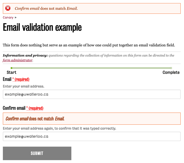 Email validation 