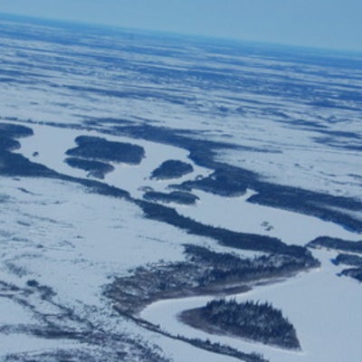 Aerial view of the James Bay Lowland