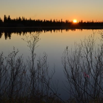  Pond at sunset at Saline fen
