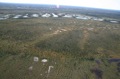  Aerial view of James Bay peatlands on approach