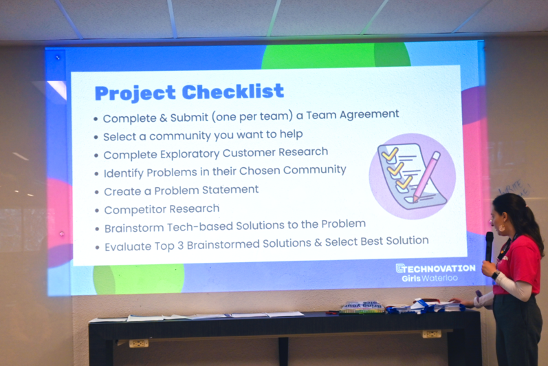 image of a slideshow with participant's project checklist